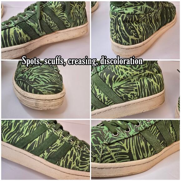 Adidas Jabbar Mid Top Sneakers Men\'s Size 12 Green Jungle Print D67390 main image 8
